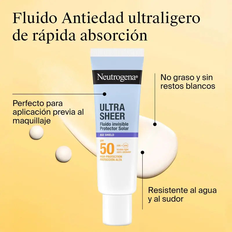 Neutrogena Ultra Sheer Αόρατο Αντιγηραντικό Υγρό SPF50, 50 ml
