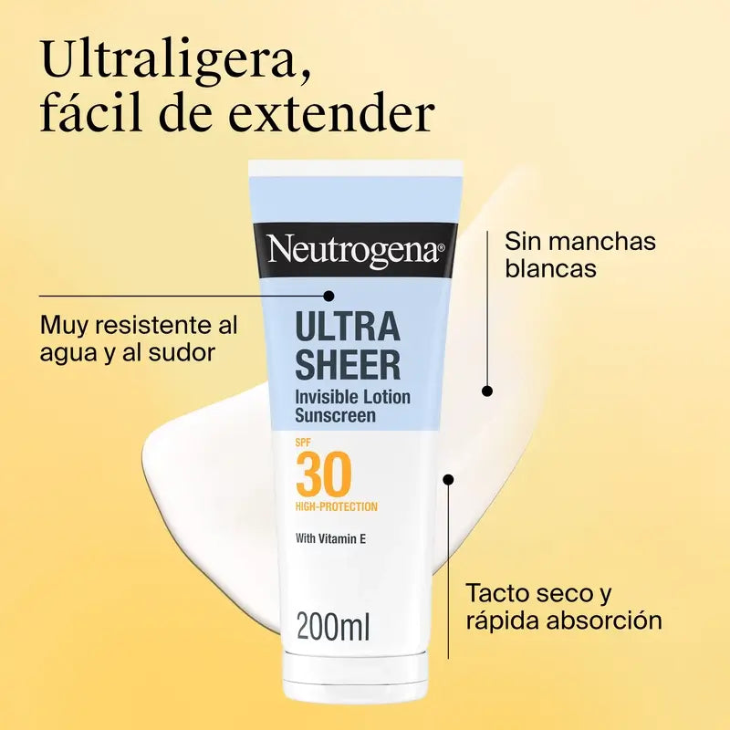 Neutrogena Ultra Sheer Αόρατη Ενυδατική Λοσιόν SPF 30, 200 ml