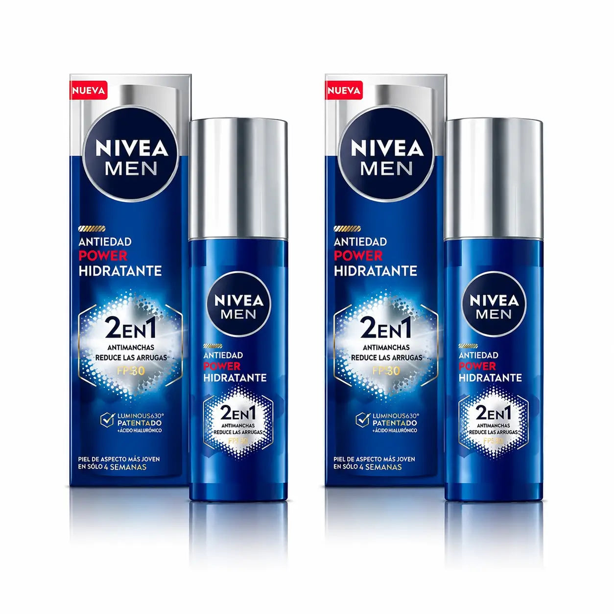 Nivea Men Power Ενυδατική Κρέμα κατά των κηλίδων και των ρυτίδων 2 σε 1 SPF 30, 50 ml, συσκευασία 2 τεμαχίων