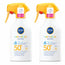 NIVEA Sun Μωρά και Παιδιά Sensitive Αντηλιακό Σπρέι SPF50+, 270 ml, συσκευασία 2 τεμαχίων
