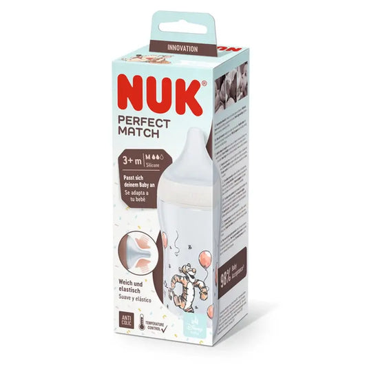 Nuk Μπιμπερό Perfect Match PP Σιλικόνη 0-6 μηνών, ροή M, Winnie the Pooh Τίγρης, 260 ml