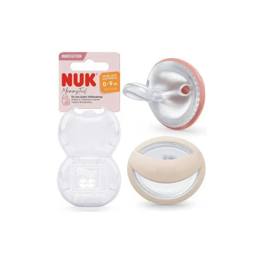 Nuk Πιπίλα Mommy Feel 0-9 μηνών Κόκκινο-Γκρι, 2 τεμάχια