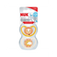 Nuk Πιπίλα Space Leon/Sol T2 6-18M από σιλικόνη, 2 τεμάχια