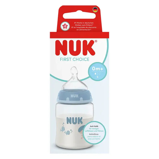NUK First Choice+ Μπιμπερό 150 ml Θηλή S 0m+ Φάλαινα