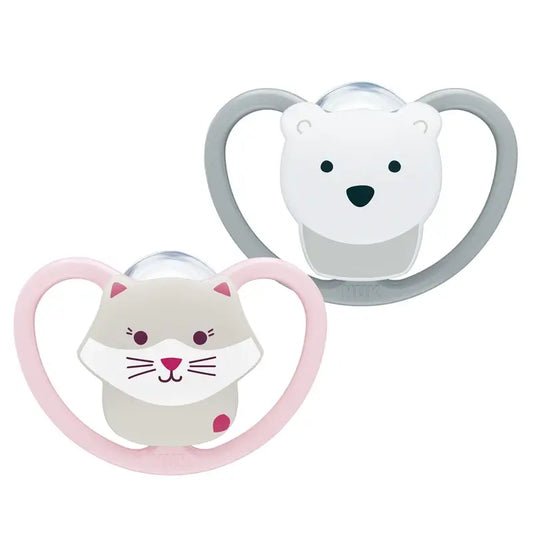 NUK Perfect Match Air Πιπίλα από σιλικόνη T3 18-36 μηνών Γάτα/Πολικό αρκουδάκι, 2 τεμ.