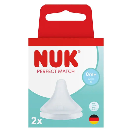 NUK Perfect Match Θηλή από σιλικόνη, ροή S, 0m+, 2 τεμάχια