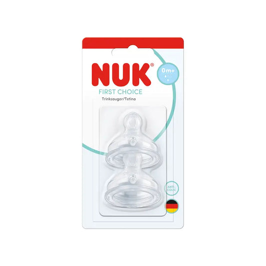 NUK Θηλές First Choice+ S 0-6M από σιλικόνη, 2 τεμ.