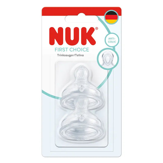 NUK Θηλές First Choice+ M 0-6 μηνών από σιλικόνη, 2 τεμ.