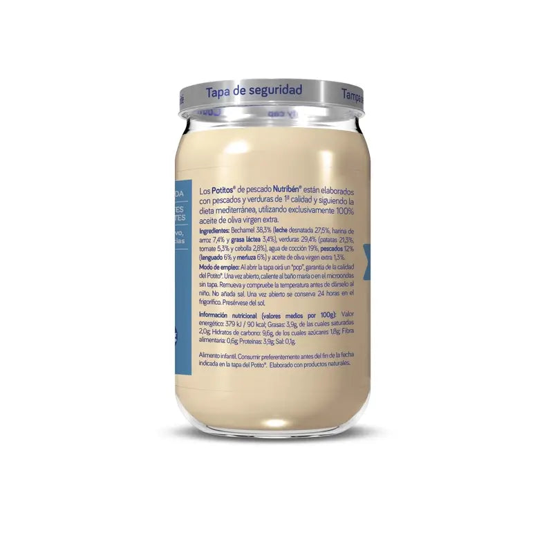 Nutriben Πουρέ με σάλτσα μπεσαμέλ, γλώσσα και μπακαλιάρο, 235 γρ.