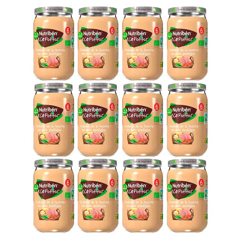 Nutriben Potito Eco Λαχανικά Κήπου με γαλοπούλα, 12 x 235 γρ.