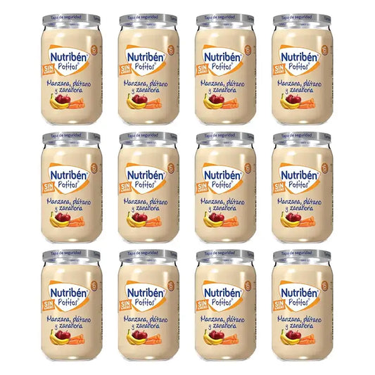 Nutriben Πουρέ Μήλο, Μπανάνα και Καρότο, 12 x 235 γρ.