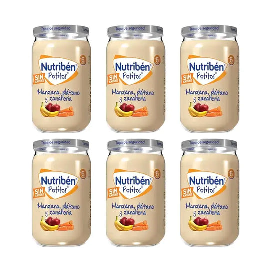 Nutriben Πουρέ Μήλο, Μπανάνα και Καρότο, 6 x 235 γρ.