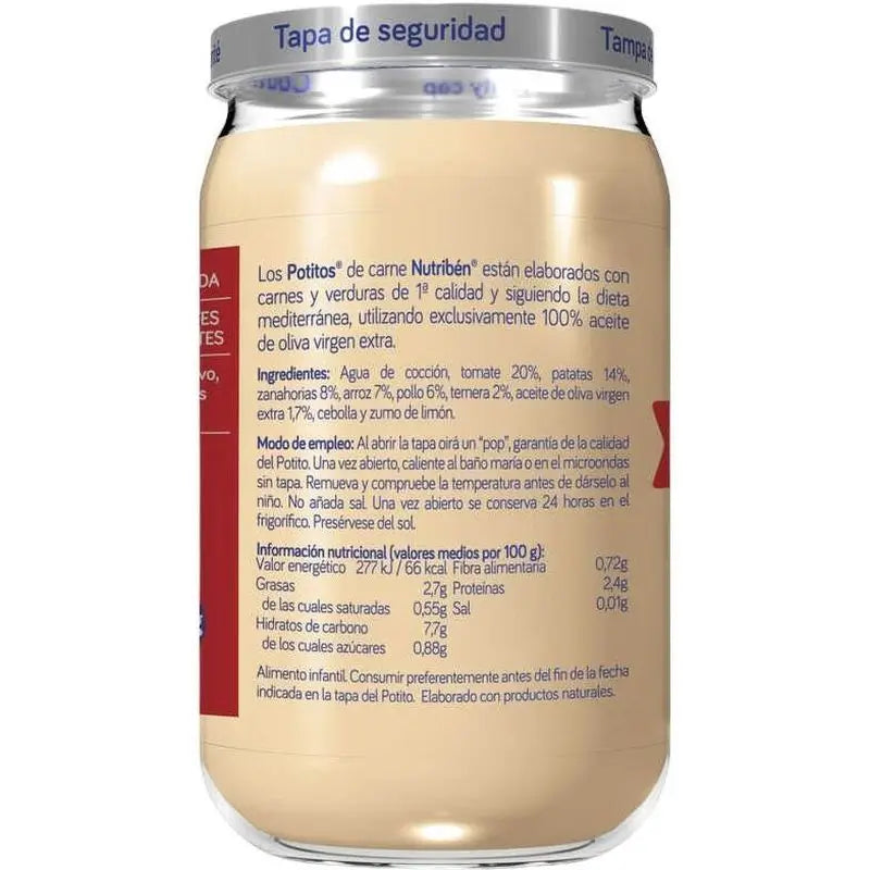 Nutriben Ποτίτο με κοτόπουλο, μοσχάρι και λαχανικά, 6x235g