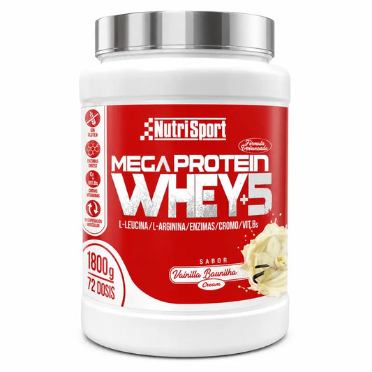 Nutrisport Mega Protein 5 Whey Βανίλια 1,8 kg.