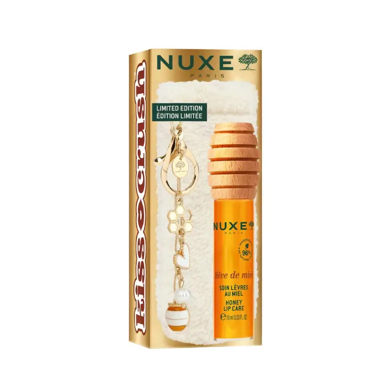 Nuxe Reve De Miel Φροντίδα χειλιών με μέλι 10 ml + δωρεάν θήκη για κραγιόν, 10 ml