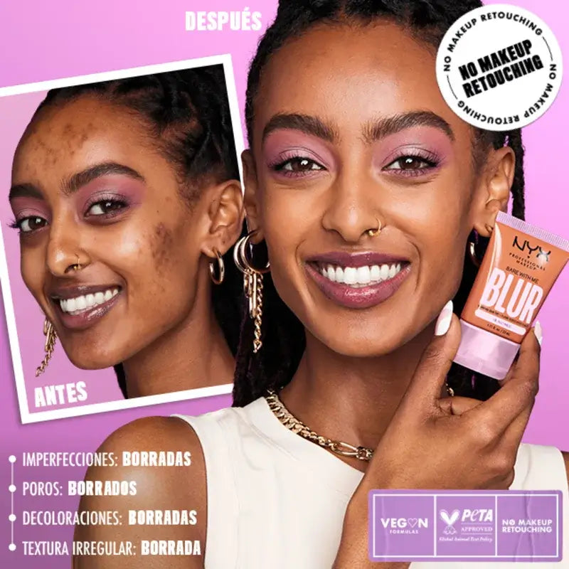 Nyx Bare With Me Blur Base, βάση μακιγιάζ με ματ φινίρισμα, απόχρωση Pale, 30 ml