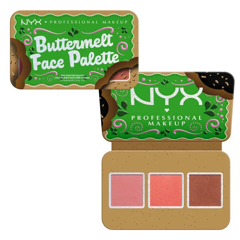 Nyx Buttermelt Παλέτα Προσώπου με Πούδρες Μπρονζέ, 3x4 γρ.