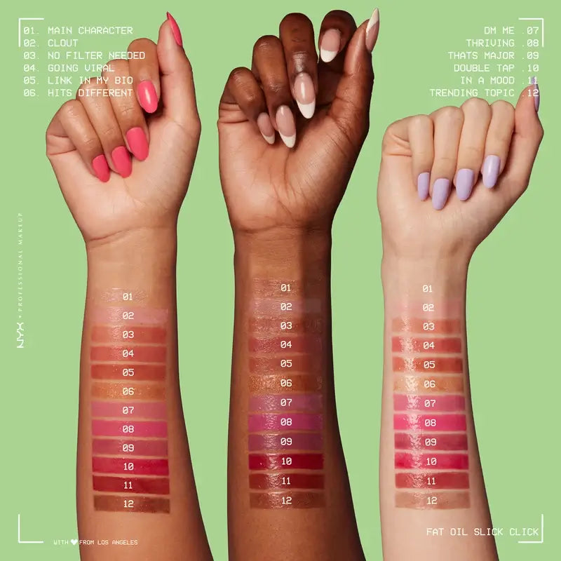 Nyx Fat Oil Slick Click Hits Different Λιπαντικό για τα χείλη, 2 γρ.