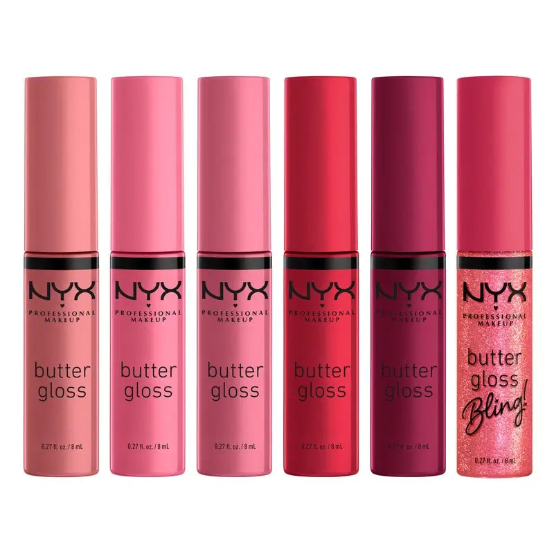 Nyx Home Alone Butter Gloss Ροζ και Κόκκινα, 6x8 ml