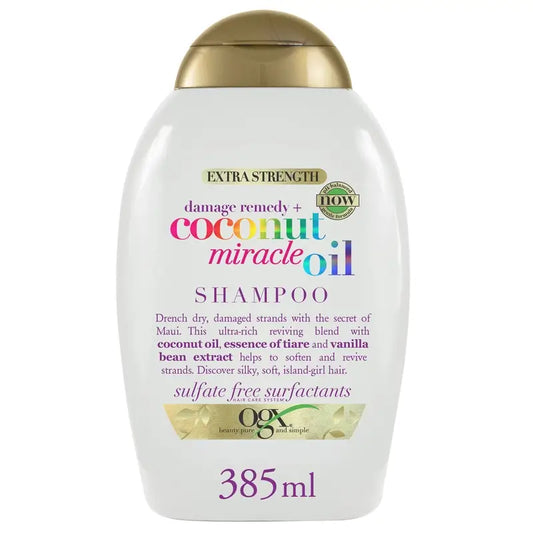 OGX Σαμπουάν Coconut Miracle Oil, Επανόρθωση και Αναζωογόνηση, Κατεστραμμένα Μαλλιά, 385 ml