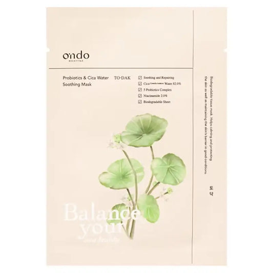 Ondo Beauty 36.5 Probiotics & Cica Water Καταπραϋντική μάσκα To-Dak, 25 γρ.