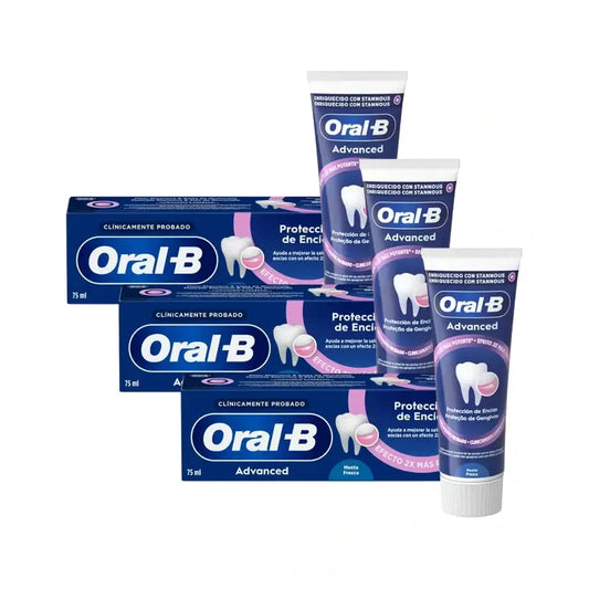 Oral-B Advanced Οδοντόκρεμα για την Προστασία των Ούλων με Αίσθηση Φρέσκιας Μέντας, 3×75 ml 
