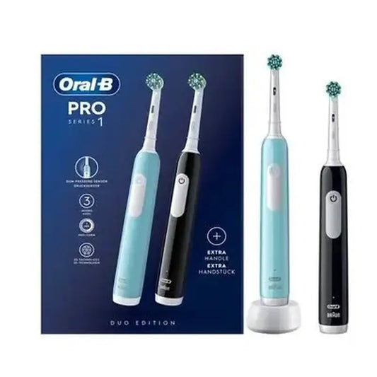 Oral-B Braun Ηλεκτρική Οδοντόβουρτσα Duplo Pro 1 Μαύρο + Μπλε