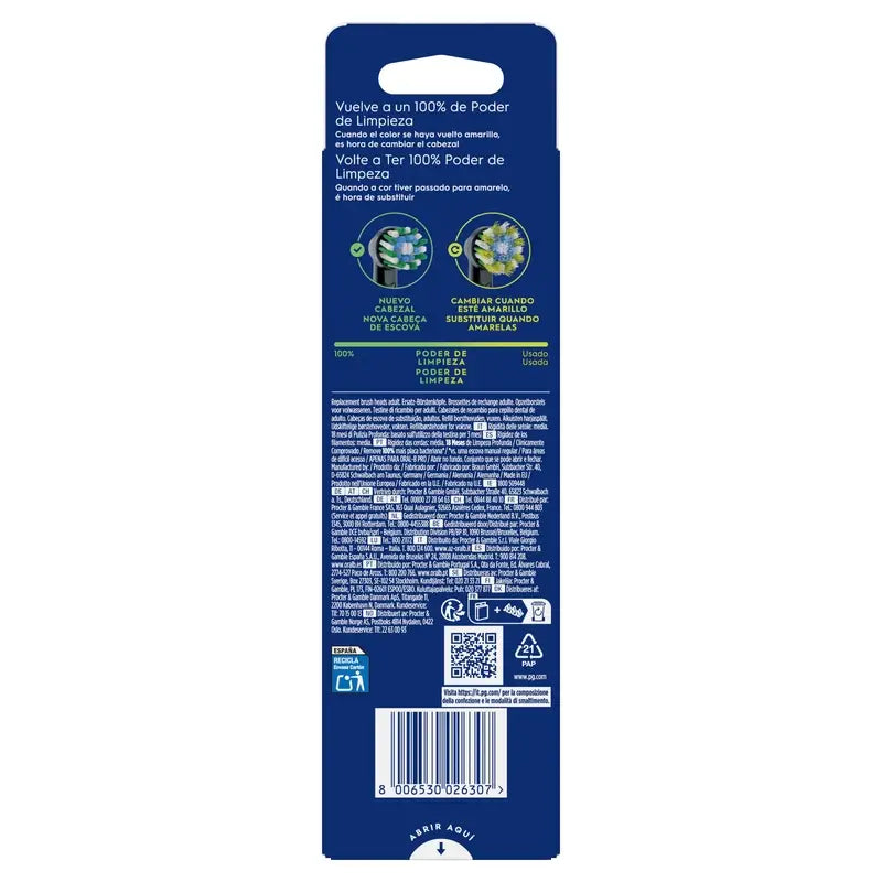 Oral-B Braun Ανταλλακτικά Cross Action Μαύρα, 4 τεμάχια
