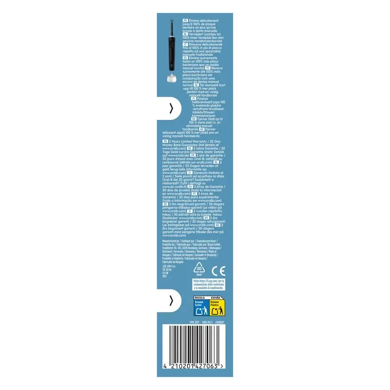 Oral-B Braun Vitality Pro Ηλεκτρική οδοντόβουρτσα Μαύρη, 1 τεμάχιο