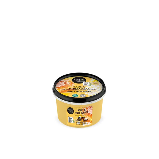 Organic Shop Απολεπιστικό Σώματος με Αλάτι, Μέλι και Αρκεύθο με Αποτέλεσμα Σάουνας, 250 ml 