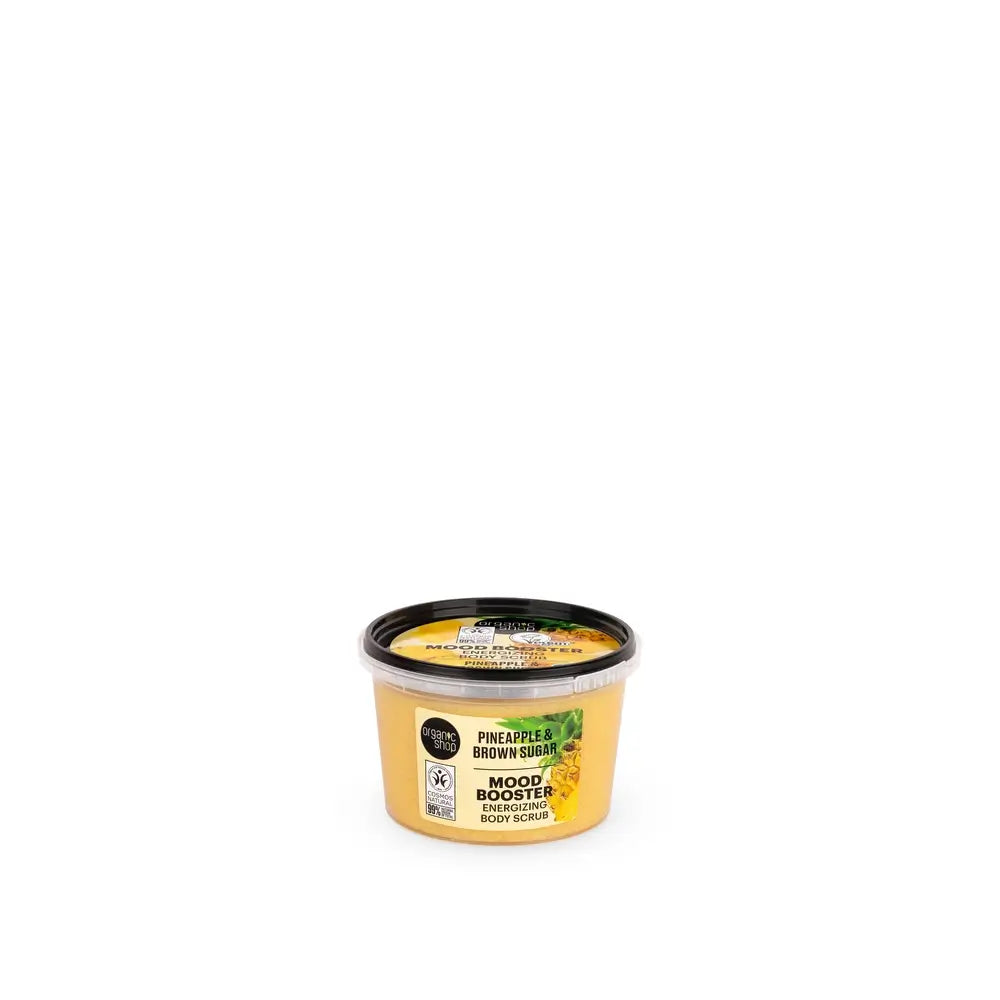 Organic Shop Ενεργοποιητικό απολεπιστικό σώματος με ανανά και καστανή ζάχαρη Mood Booster, 250 ml 