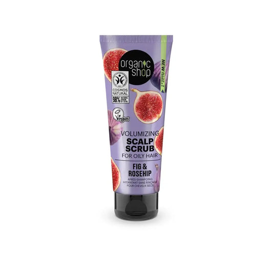 Organic Shop Απολεπιστικό για το τριχωτό της κεφαλής που προσδίδει όγκο στα λιπαρά μαλλιά με σύκο και αγριοτριανταφυλλιά από την Organic Shop, 75 ml 