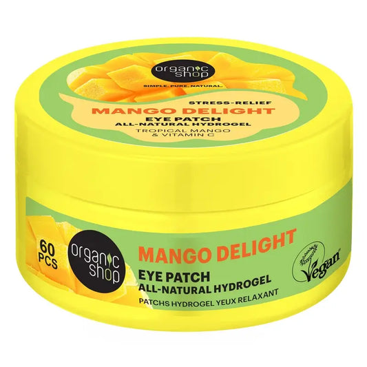 Organic Shop Fac Αντι-στρες επιθέματα υδρογέλης για την περιοχή γύρω από τα μάτια «Mango Delight», 60 τεμ.