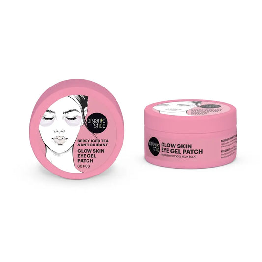 Organic Shop Τζελ-επιδέσμους για τα μάτια Glow Skin με παγωμένο τσάι από μούρα και αντιοξειδωτικά, 60 τεμ.