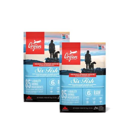 Orijen Canine Adult 6 Ψάρια 11,4 Kg Τροφή για σκύλους, συσκευασία των 2