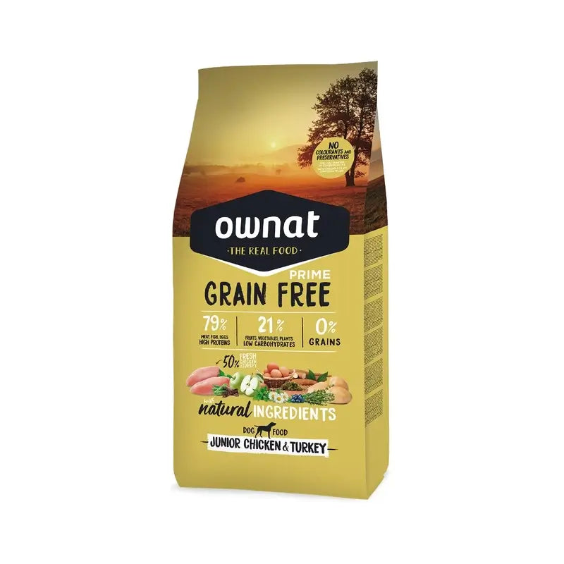 Ownat Grain Free Prime Junior Κοτόπουλο & Γαλοπούλα 12 Kg 