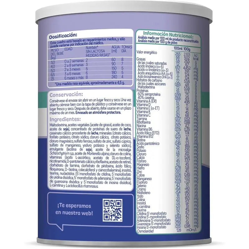 Nutribén Χωρίς Λακτόζη Γάλα για Νεογέννητα, 2 × 400 γρ.