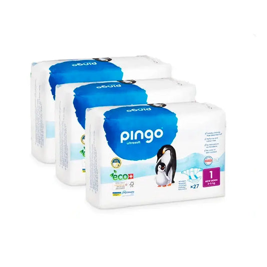 Pingo New Born Ecological Nappy Size 1, Pack 3 X 27 Pcs.