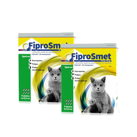 Fiprosmet για γάτες και κουνάβια, 6 πιπέτες των 0,5 ml, συσκευασία των 2