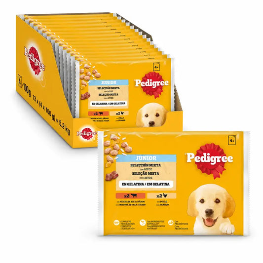 Pedigree Σακουλάκια 4Pack Junior Κοτόπουλο και Ρύζι 13X4X100