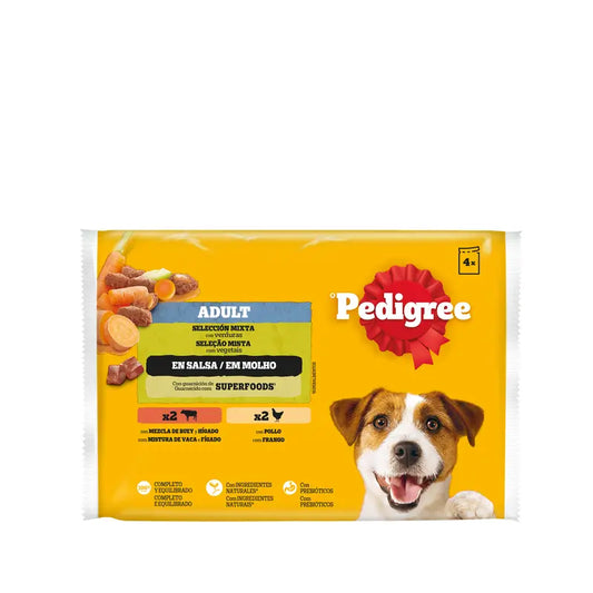 Pedigree Pouch 4Pack Κοτόπουλο, Βόειο Κρέας και Λαχανικά 13X4X100
