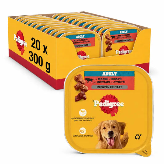 Pedigree Κονσέρβα Βοδινού με Συκώτι, Κουτί 20 × 300 γρ.