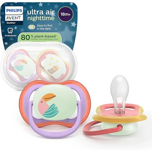 Philips Avent 2 πιπίλες Ultra Air για τη νύχτα +18 μηνών, για κορίτσια