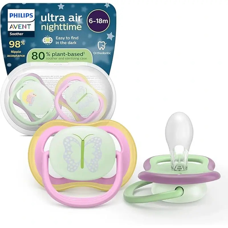 Philips Avent 2 πιπίλες Ultra Air για τη νύχτα, 6-18 μηνών, για κορίτσια