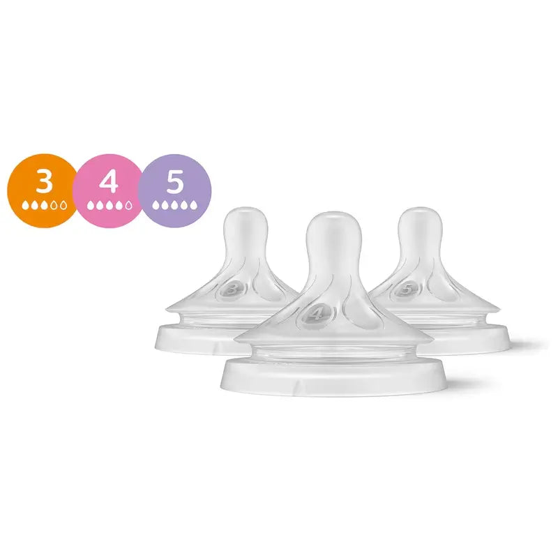 Philips Avent Σετ 3 θηλών T3, T4, T5, διαφορετικών ρυθμών ροής