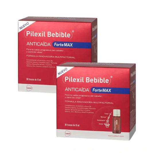 Pilexil Drinkable Anticaida Forte Max Duplo 2 Months, 30 Units x 15 ml