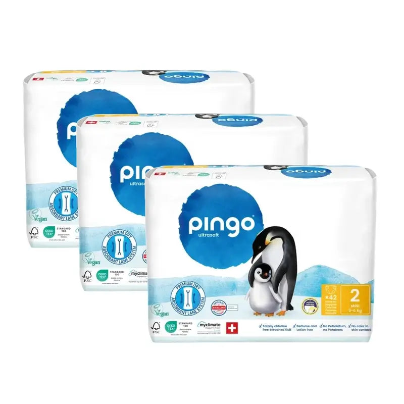 Pingo Οικολογικές Πάνες Μέγεθος 2 (3-6 Kg), 3X42 τεμάχια