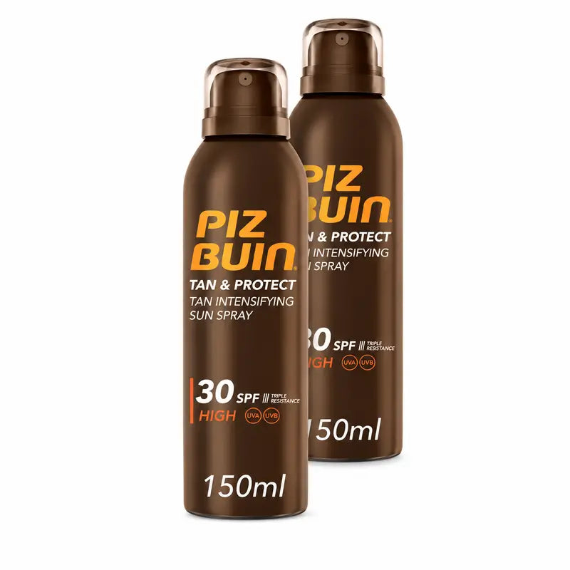 Piz Buin Tan & Protect Αντηλιακό Σπρέι για ενίσχυση του μαυρίσματος SPF30, Συσκευασία 2 x 150 ml
