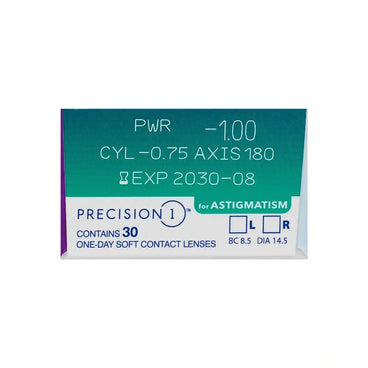 Precision1 Τορικοί φακοί επαφής μιας χρήσης, 30 τεμάχια