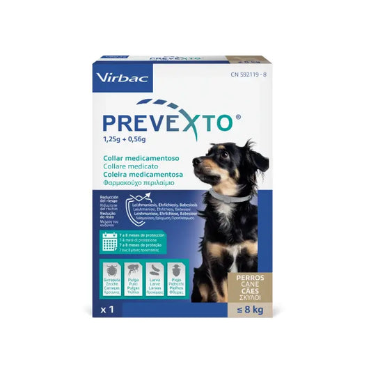 Prevexto: κολάρο κατά των παρασίτων για σκύλους έως 8 κιλά, 38 εκατοστά